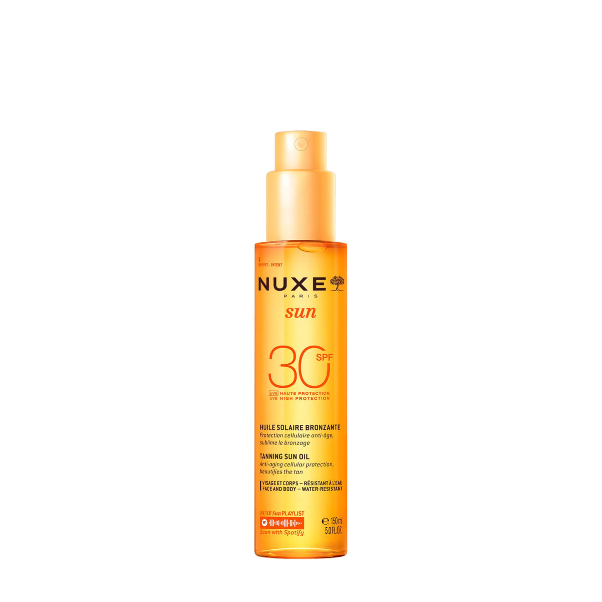 Huile Solaire Bronzante Haute Protection SPF30 visage et corps - NUXE