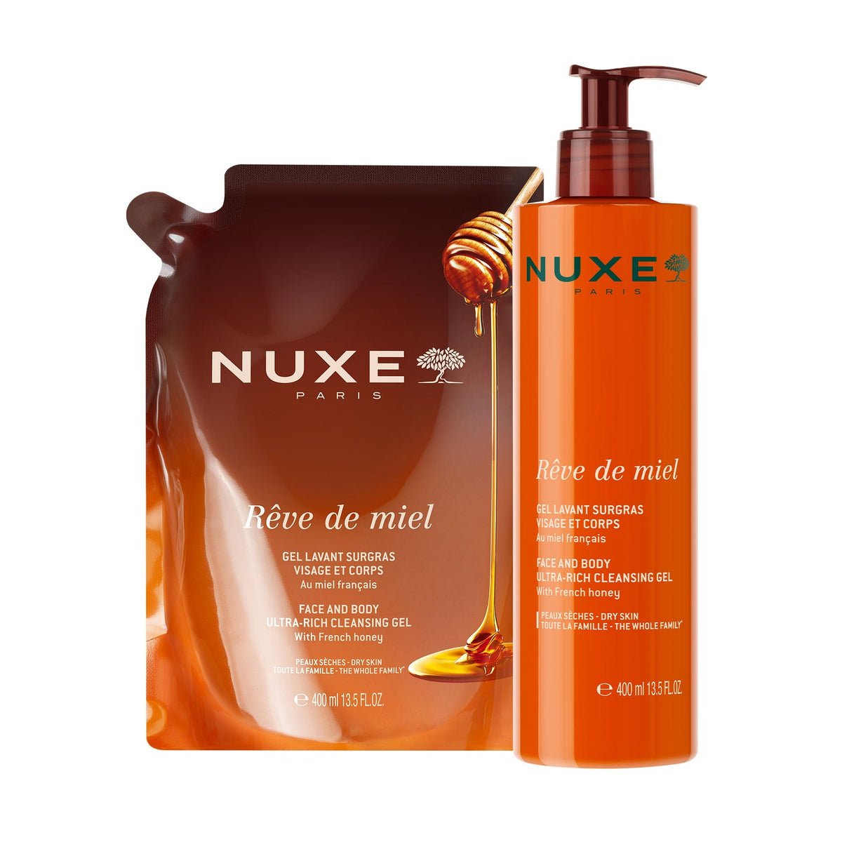 Gel lavant surgras visage et corps & sa recharge - NUXE